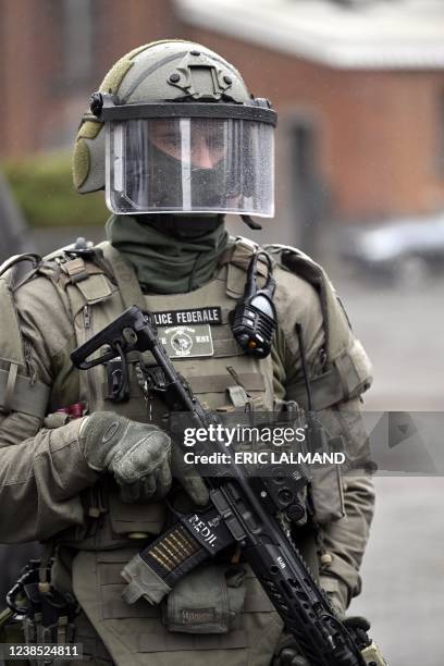 Illustration picture shows members of the special units during a celebration of the 50th anniversary of the special units of the federal police,...