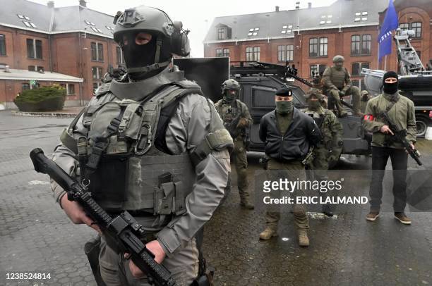 Illustration picture shows members of the special units during a celebration of the 50th anniversary of the special units of the federal police,...