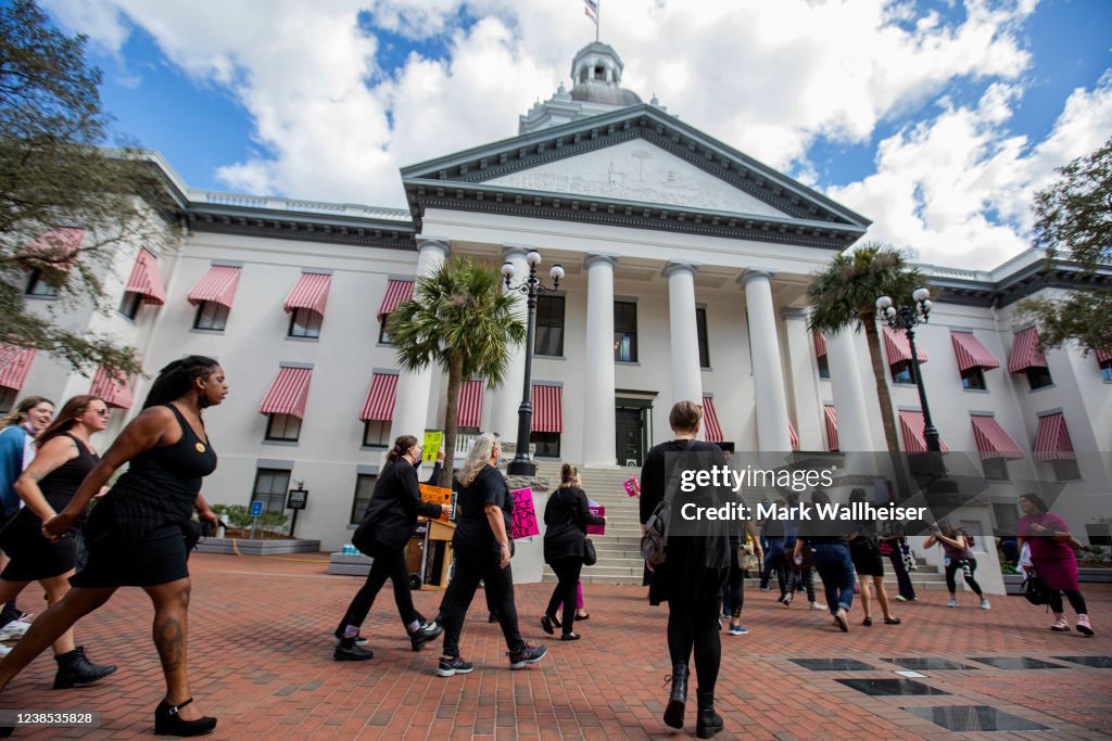 Pro-Choice Advocates Rally At Florida Capitol As State Lawmakers Prepare To Vote The 15-Week Abortion Ban Bill