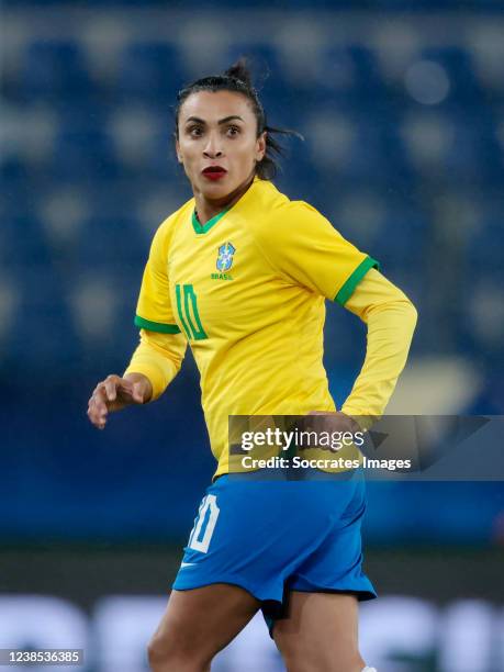 Marta Vieira da Silva of Brazil Women during the International Friendly Women match between Holland v Brazil at the Stade Michel d Ornano on February...