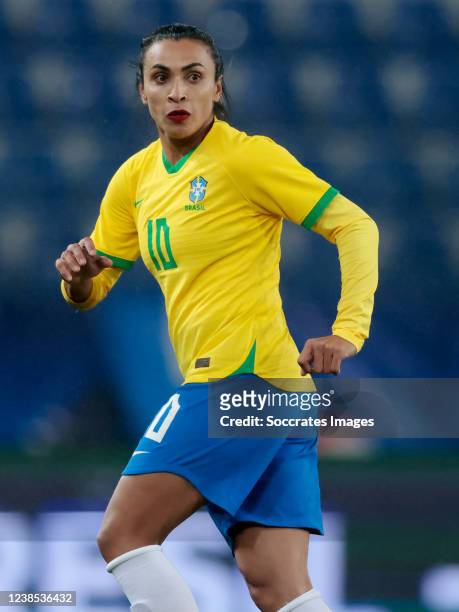 Marta Vieira da Silva of Brazil Women during the International Friendly Women match between Holland v Brazil at the Stade Michel d Ornano on February...