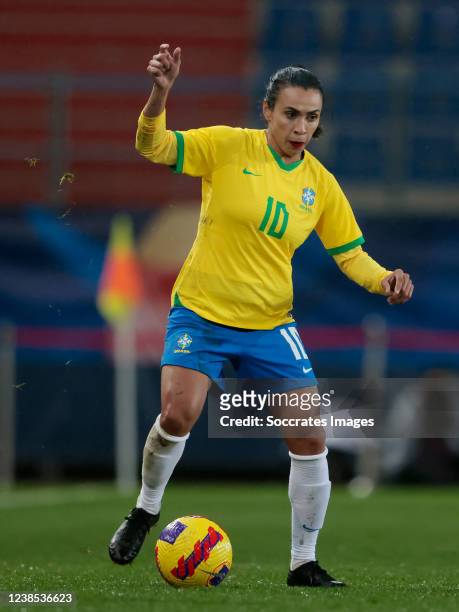 Marta Vieira da Silva of Brazil Women during the International Friendly Women match between Holland v Brazil at the Stade Michel d Ornano on February...