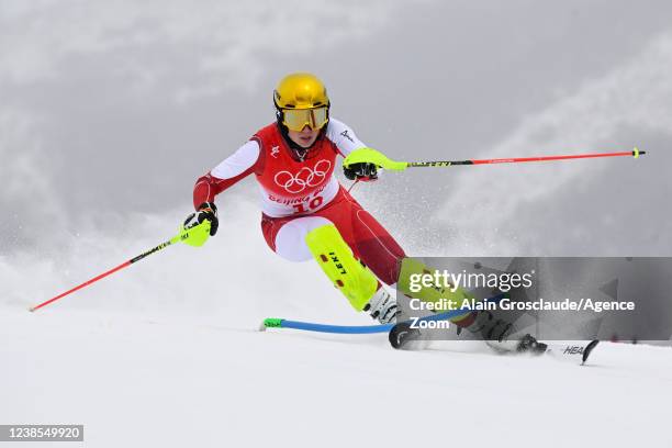 Christine Scheyer of team Austria competes during the Olympic Games 2022, Women's Alpine Combined on February 17, 2022 in Yanqing China.