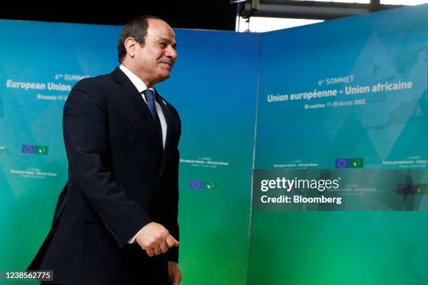 Abdel Fattah El-Sisi, Egypt's president, at the European Union-Africa Union Summit in Brussels, Belgium, on Thursday, Feb. 17, 2022. Brussels...