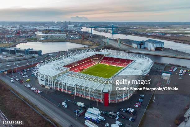 General aerial view ahead of the Arnold Clark Cup match between Germany and Spain at Riverside Stadium on February 17, 2022 in Middlesbrough, England.