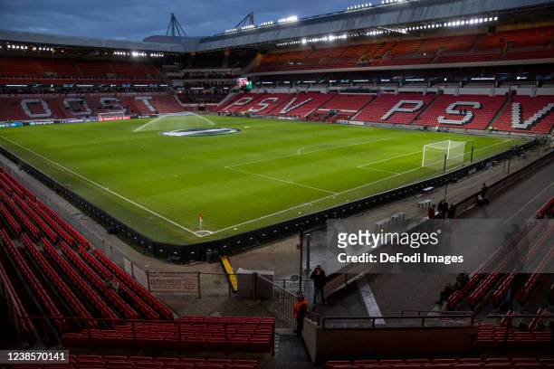 General view inside the stadium prior to the UEFA Europa Conference League Knockout Round Play-Offs Leg One match between PSV Eindhoven and Maccabi...