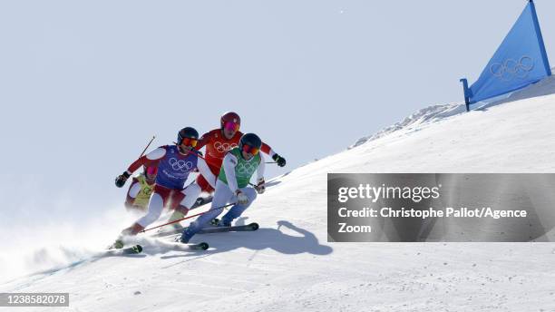 Sergey Ridzik of Team Russia in action, Kirill Sysoev in action, David Mobaerg in action, Brady Leman of Team Canada during the Olympic Games 2022,...