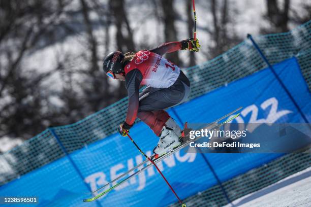 Brady Leman of Canada in action competes during men´s ski cross during the Beijing 2022 Winter Olympics at Genting Snow Park on February 18, 2022 in...