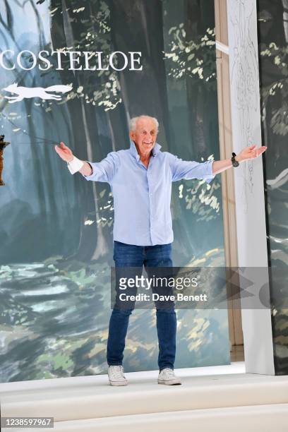 Designer Paul Costelloe attends the Paul Costelloe AW22 show during London Fashion Week February 2022 at The Waldorf Hilton Hotel on February 18,...