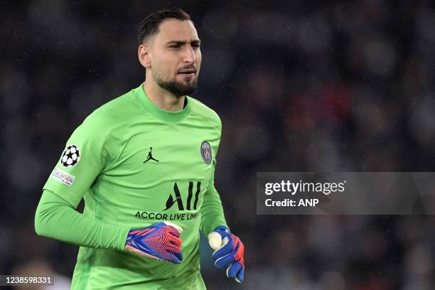 Paris Saint-Germain goalkeeper Gianluigi Donnaruma during the UEFA Champions League match between Paris Saint-Germain and Real Madrid at the Parc des...