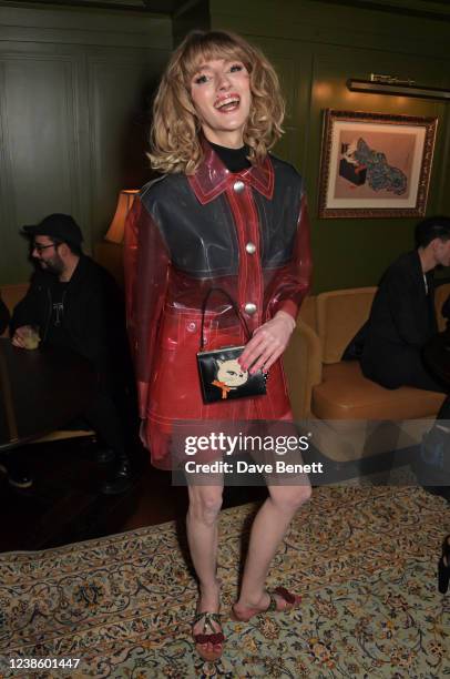 Josephine Jones attends the ES Magazine relaunch party during London Fashion Week February 2022 at The Aubrey at The Mandarin Oriental Hyde Park on...