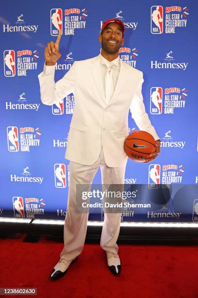 Matt James arrives on the red carpet during the Ruffles NBA All-Star Celebrity Game as part of 2022 NBA All Star Weekend on Friday, February 18, 2022...
