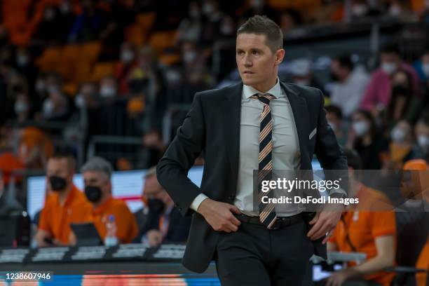 Head Coach Jaka Lakovic of ratiopharm ulm Looks on during the EasyCredit BBL match between Ratiopharm Ulm and s.Oliver Wuerzburg at ratiopharm Arena...