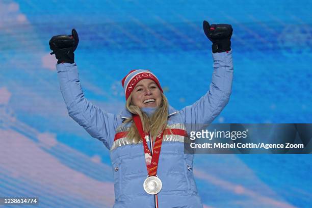 Tiril Eckhoff of Team Norway wins the silver medal during the Olympic Games 2022, Women's Biathlon Mass Start on February 19, 2022 in Zhangjiakou...