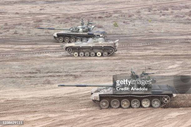 Russian and Belarusian armed forces take part in Allied Determination-2022 military drill in Gomel, Belarus on February 19, 2022.