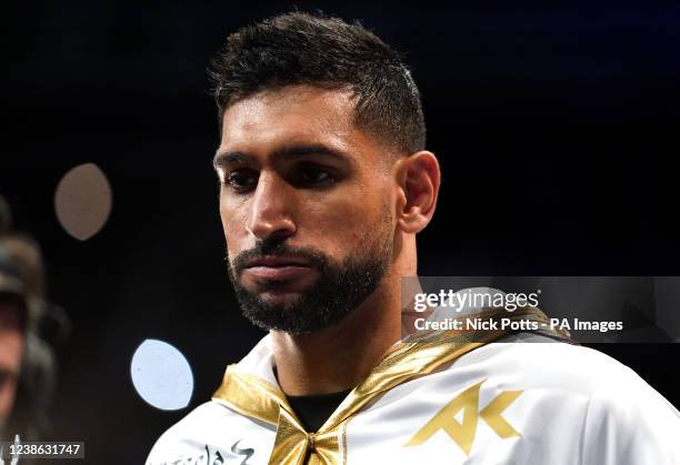 Amir Khan before his fight against Kell Brook at the AO Arena, Manchester. Picture date: Saturday February 19, 2022.