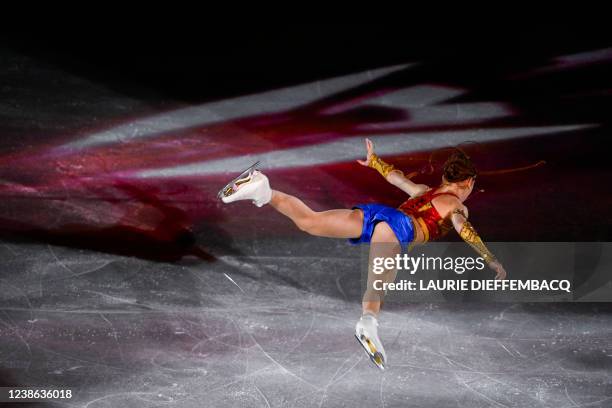 Russian figure skater Alexandra Trusova pictured in action during the figure skating exhibition gala event at the Beijing 2022 Winter Olympics in...