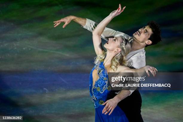 Canadian Piper Gilles and Canadian Paul Poirier pictured in action during the figure skating exhibition gala event at the Beijing 2022 Winter...