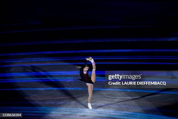 Belgian figure skater Loena Hendrickx pictured in action during the figure skating exhibition gala event at the Beijing 2022 Winter Olympics in...