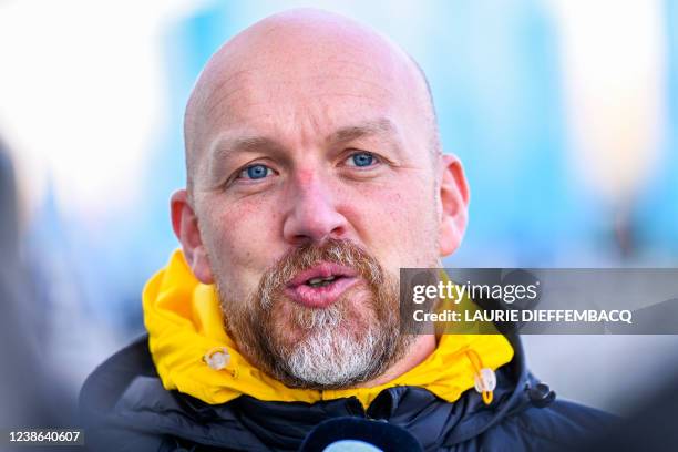 Director Olav Spahl talks to the press at the Beijing 2022 Winter Olympics in Beijing, China, Sunday 20 February 2022. The winter Olympics are taking...