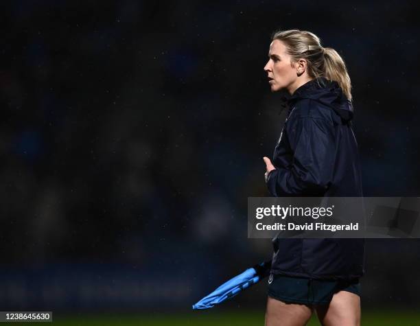 Dublin , Ireland - 19 February 2022; Assistant referee Joy Neville during the United Rugby Championship match between Leinster and Ospreys at RDS...