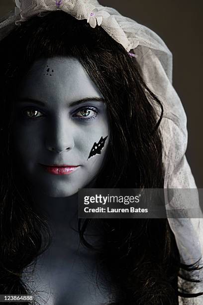 corpse bride - halloween zombie makeup stock pictures, royalty-free photos & images