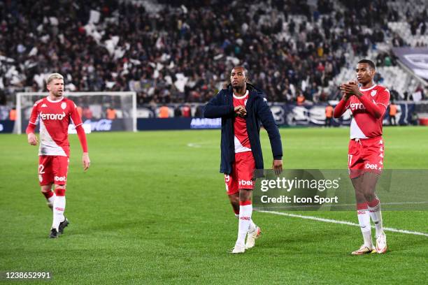 Jean LUCAS - 19 Djibril SIDIBE during the Ligue 1 Uber Eats match between Bordeaux and Monaco at Stade Matmut Atlantique on February 20, 2022 in...