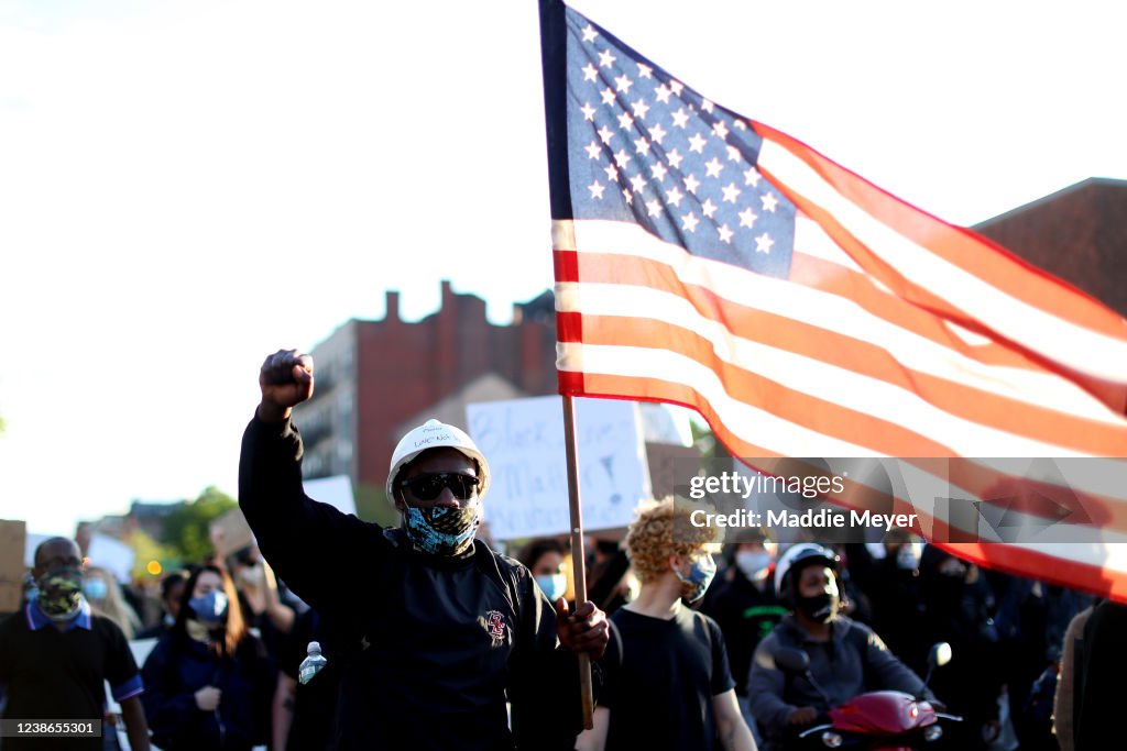 Protest Held In Boston Against Police Brutality In Death Of George Floyd