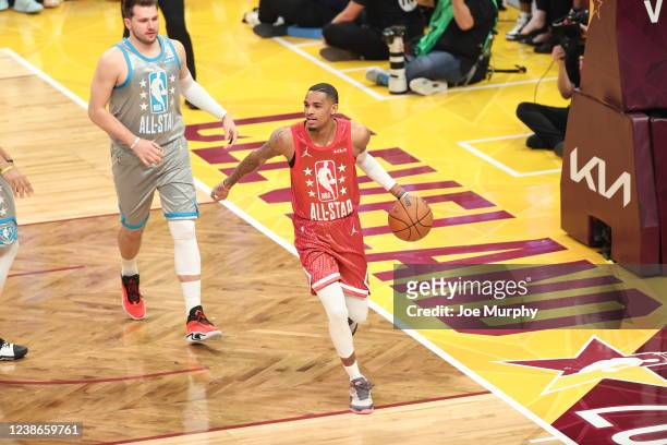 Dejounte Murray of Team Durant dribbles the ball during the 2020 NBA All-Star Game as part of 2020 NBA All-Star Weekend on February 20, 2022 at...