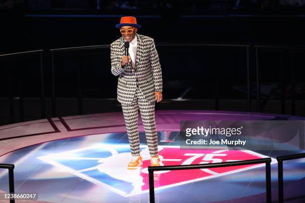 Director Spike Lee performs at halftime during the 2020 NBA All-Star Game as part of 2020 NBA All-Star Weekend on February 20, 2022 at Rocket...
