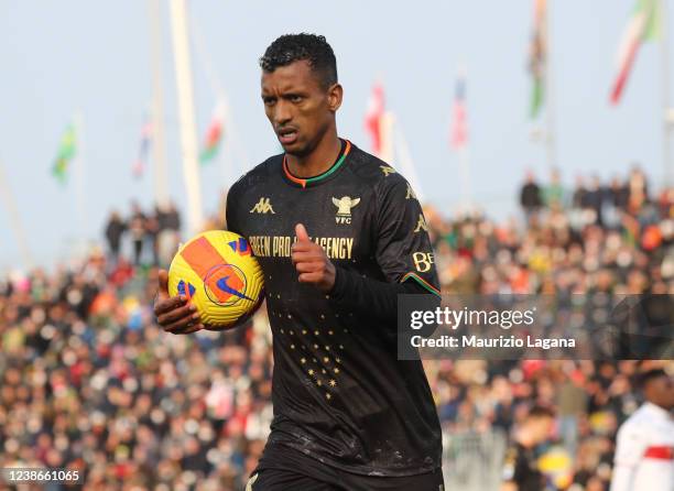 Luis Nani of Venezia during the Serie A match between Venezia FC and Genoa CFC at Stadio Pier Luigi Penzo on February 20, 2022 in Venice, Italy.