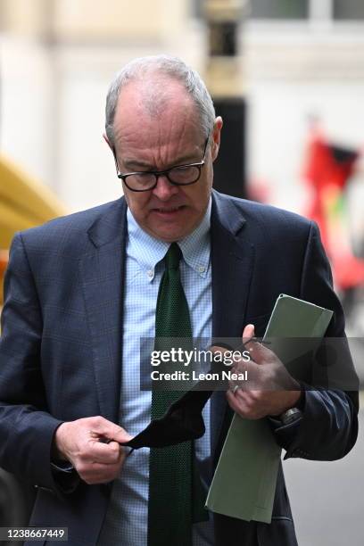 Britain's Chief Scientific Adviser Patrick Vallance walks through Westminster on February 21, 2022 in London, England. Today, Prime Minister Boris...