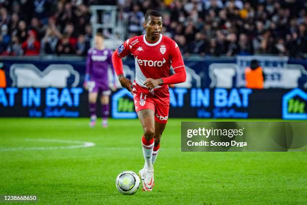 Jean LUCAS of AS Monaco during the Ligue 1 Uber Eats match between Bordeaux and Monaco at Stade Matmut Atlantique on February 20, 2022 in Bordeaux,...