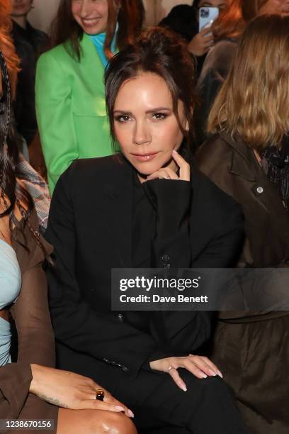 Victoria Beckham attends the Supriya Lele AW22 show during London Fashion Week February 2022 at the BFC NEWGEN Show Space on February 21, 2022 in...