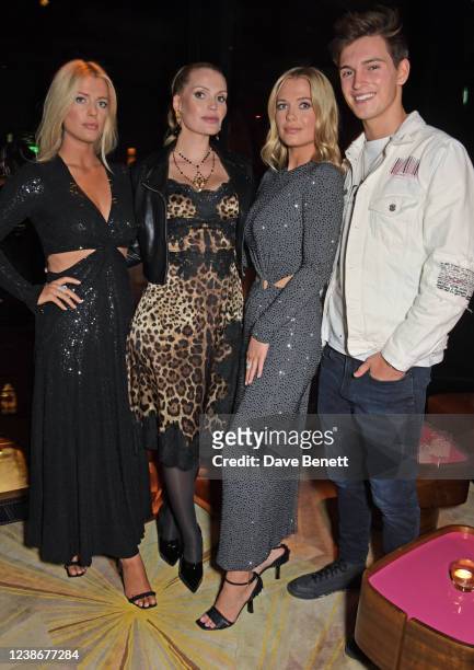 Lady Amelia Spencer, Lady Kitty Spencer, Lady Eliza Spencer and Samuel Aitken attend the Perfect Magazine LFW party hosted by Katie Grand & Bryan...