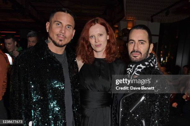 Charly Defrancesco, Karen Elson and Marc Jacobs attend the Perfect Magazine LFW party hosted by Katie Grand & Bryan Tambao aka Bryanboy at The...