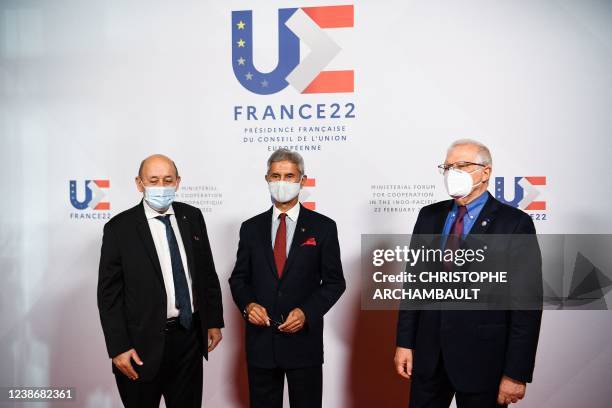 French Foreign Minister Jean-Yves Le Drian and High Representative of the European Union for Foreign Affairs and Security Policy Josep Borrell...