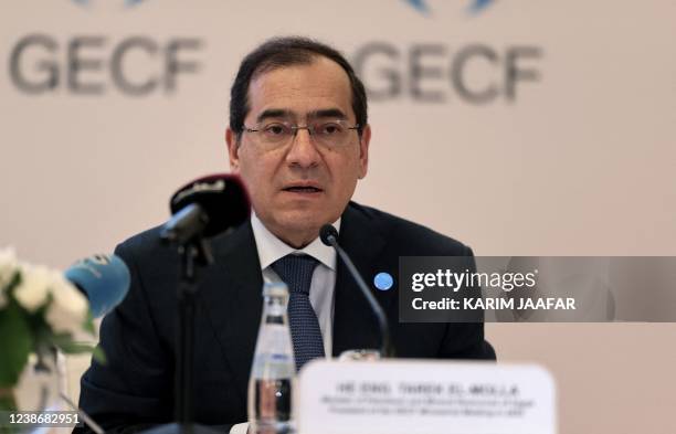 Tarek el-Molla, Egypt's Minister of Petroleum and Mineral Resources and president of the Gas Exporting Countries Forum 2022 ministerial meeting,...