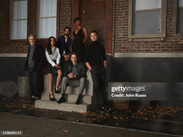 Film director Steven Spielberg with actors Rachel Zegler, David Alvarez, Mike Faist, Ariana DeBose & Ansel Elgort are photographed for 20th Century...