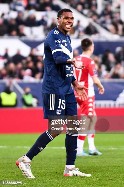 During the Ligue 1 Uber Eats match between Bordeaux and Monaco at Stade Matmut Atlantique on February 20, 2022 in Bordeaux, France. - Photo by Icon...