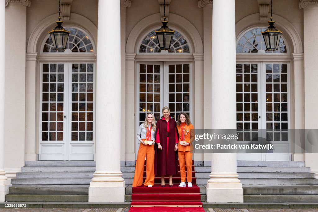 King Willem-Alexander Of The Netherlands And Queen Maxima Welcome Olympic Medal Winners At Palace Noordeinde