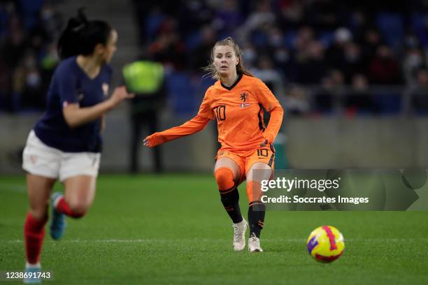 Victoria Pelova of Holland Women during the International Friendly Women match between France v Holland at the Stade Oceane on February 22, 2022 in...