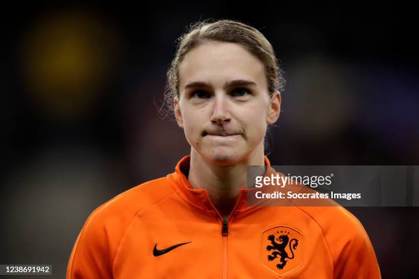 Vivianne Miedema of Holland Women during the International Friendly Women match between France v Holland at the Stade Oceane on February 22, 2022 in...