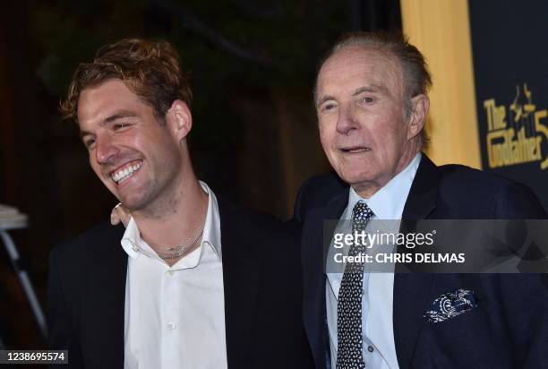 Actor James Caan and son James Caan Jr. Arrive for "The Godfather" 50th Anniversary premiere screening event at Paramount Theatre in Hollywood,...
