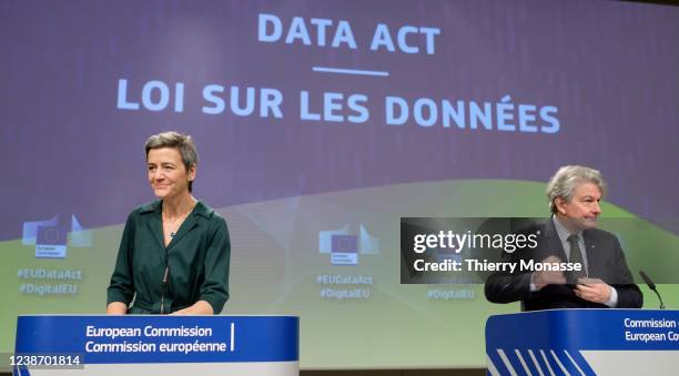 Commissioner for A Europe Fit for the Digital Age - Executive Vice President Margrethe Vestager and the EU Commissioner for Internal Market Thierry...