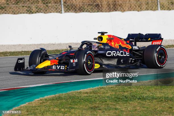 Max Verstappen, Oracle Red Bull Racing, RB18, action during the Formula 1 Winter Tests at Circuit de Barcelona - Catalunya on February 23, 2022 in...