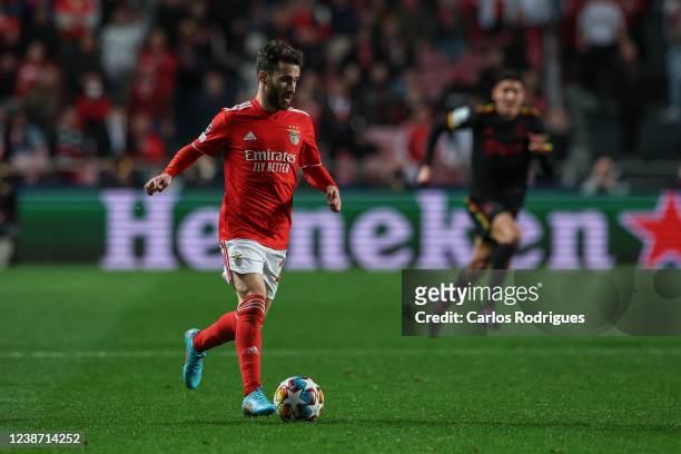 Rafa Silva of SL Benfica during the UEFA Champions League Round Of Sixteen Leg One match between SL Benfica and AFC Ajax at Estadio da Luz on...