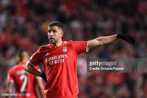 Adel Taarabt of SL Benfica in action during the UEFA Champions League Round Of Sixteen Leg One match between SL Benfica and AFC Ajax at Estadio da...