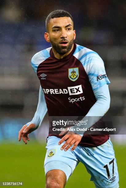 Burnley's Aaron Lennon during the Premier League match between Burnley and Tottenham Hotspur at Turf Moor on February 23, 2022 in Burnley, England.