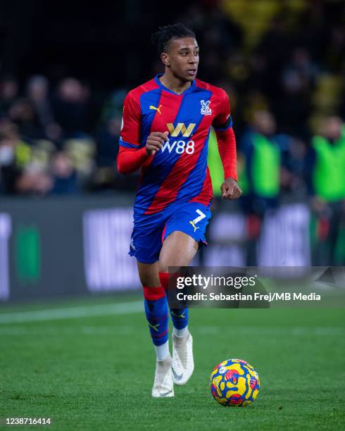 Michael Olise of Crystal Palace during the Premier League match between Watford and Crystal Palace at Vicarage Road on February 23, 2022 in Watford,...